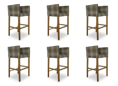 6x Barhocker Eck Stuhl Sessel Stühle Hocker Tresen Stuhl Polster Set Caro